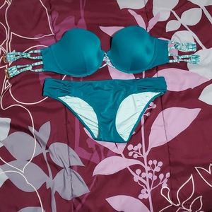 VS teal swim suit size 32DD and S